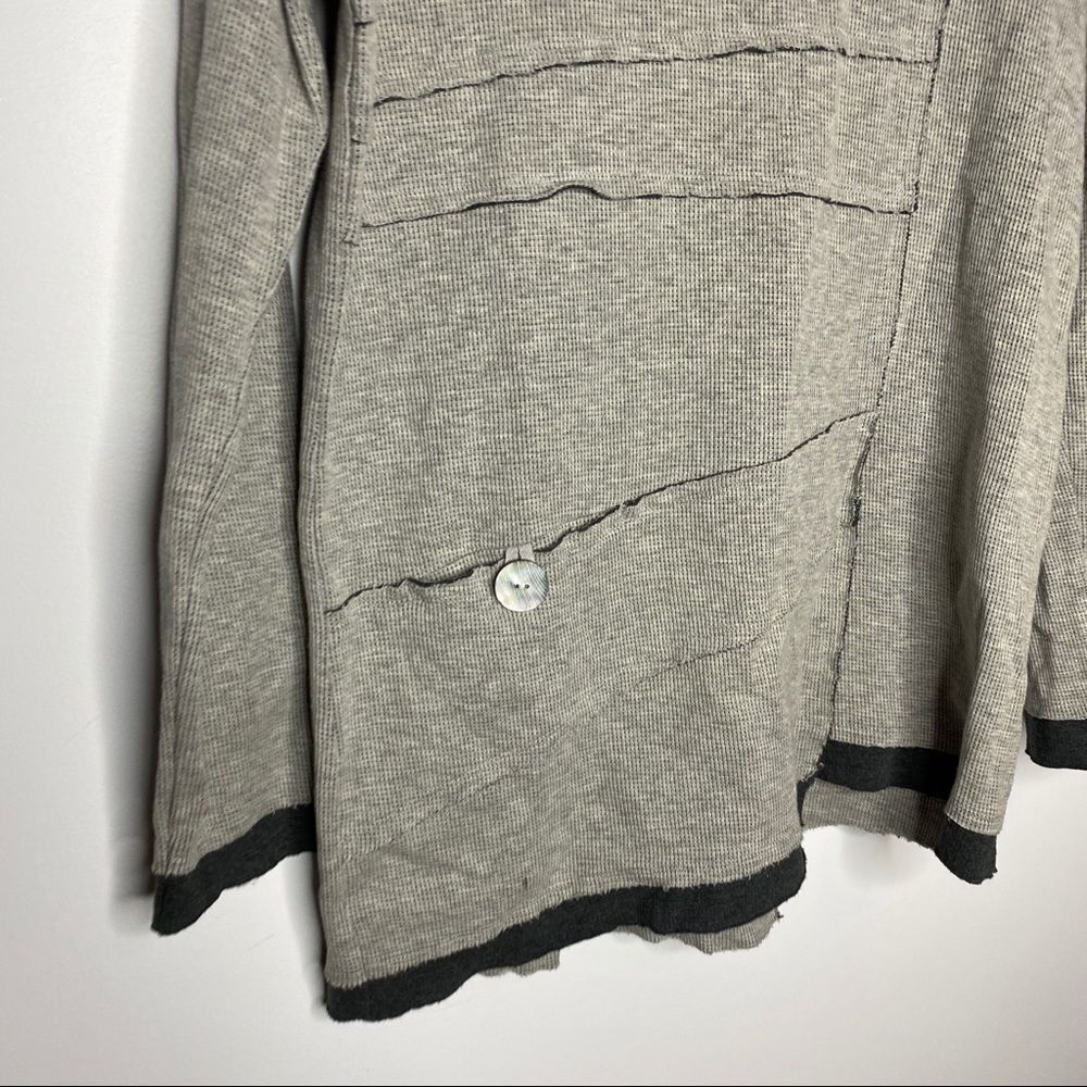 Neon Buddha Waffle Knit Cowl Neck Sweater Gray Women's size XS - Picture 3 of 8